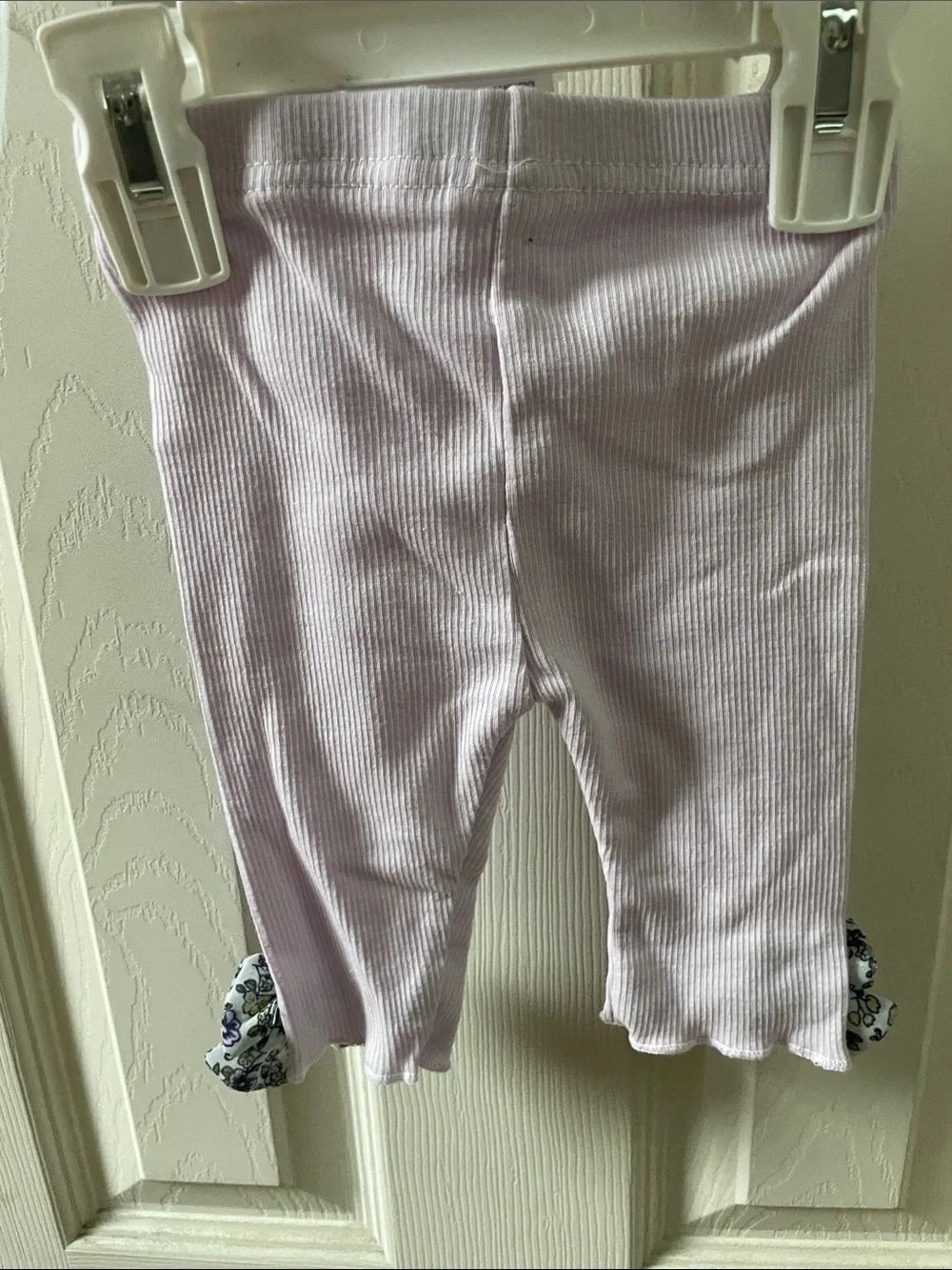 Floral Lace Baby Tunic with Lilac Ribbed Leggings